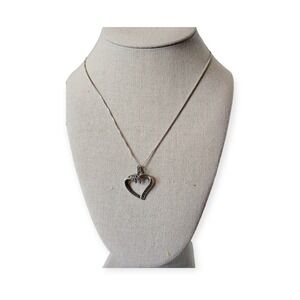 Sterling silver necklace‎ with heart pendant 24.5 inch chain
